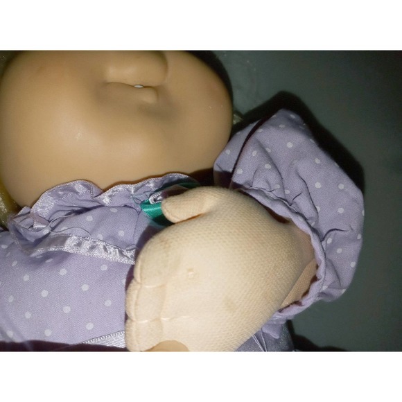 HTF Vtg 1987 Hair Grow Cabbage Patch Lemon Blonde HM 22 Purple Dress P Factory - Picture 11 of 11